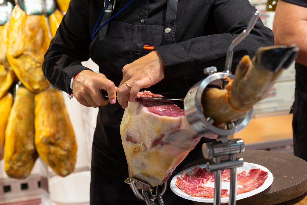 Woman specialist in cutting Serrano Ham, Woman specialist in cutting Serrano Ham,